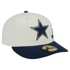 Dallas Cowboys New Era Tonal Florals 59FIFTY Fitted Hat Cream/Navy - NFL