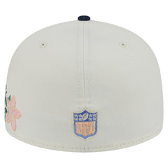 Dallas Cowboys New Era Tonal Florals 59FIFTY Fitted Hat Cream/Navy - NFL