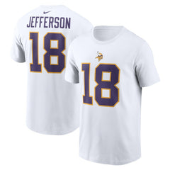 Justin Jefferson Minnesota Vikings Name & Number T-Shirt White - Nike