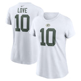 Jordan Love Green Bay Packers Women's Player Name & Number T-Shirt White - Nike