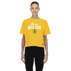 Boston Red Sox New Era Women's 2025 City Connect Pinstripe T-Shirt Clearance