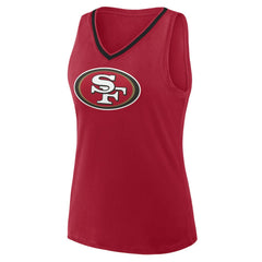 San Francisco 49ers Logo Athletic Women's Plus Size Stellar Win V-Neck Tank Top Scarlet - NFL