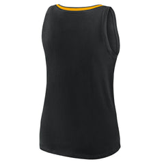 Pittsburgh Steelers Logo Athletic Women's Plus Size Stellar Win V-Neck Tank Top Black - NFL