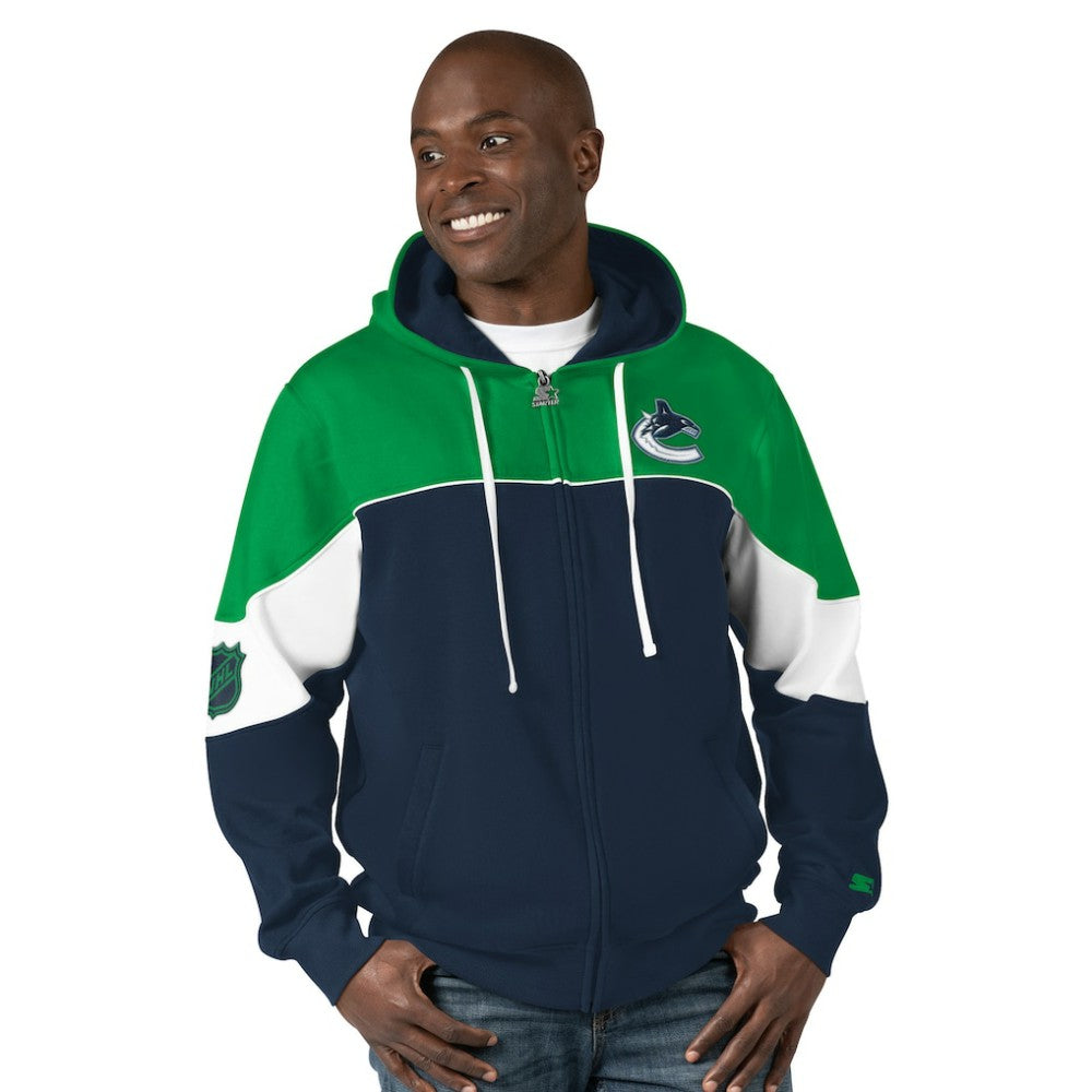 Vancouver Canucks - Starter Power Forward Full-Zip Hoodie Navy/Green
