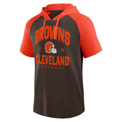 Cleveland Browns Logo Athletic Prime Hoodie T-Shirt Brown - NFL