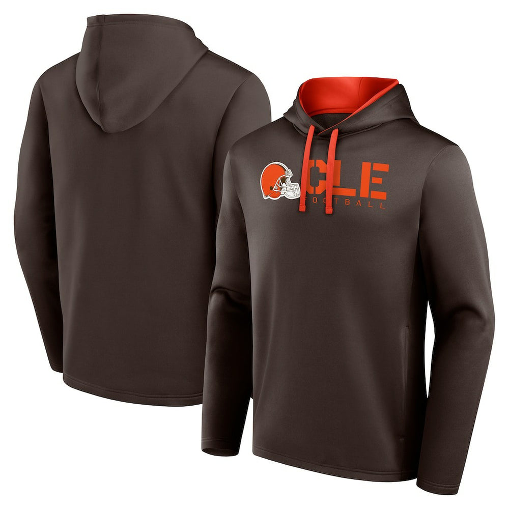 Cleveland Browns Logo Athletic Head Start Pullover Hoodie Brown - NFL