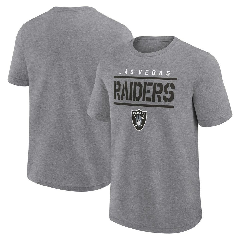 Las Vegas Raiders Logo Athletic Top Notch T-Shirt Heather Gray - NFL