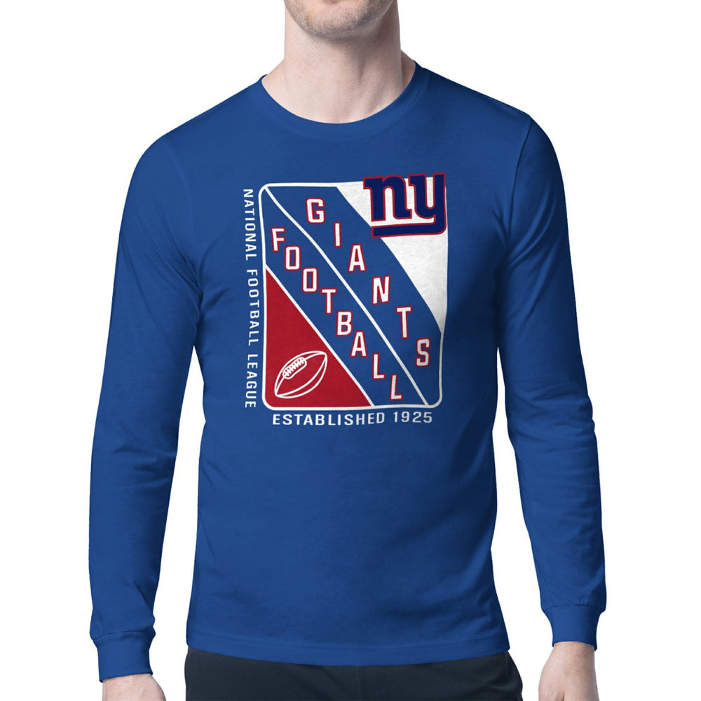 New York Giants Starter Shield Logo Long Sleeve T-Shirt Royal - NFL