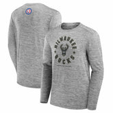 Fanatics - Milwaukee Bucks NBA Hoops for Troops Long Sleeve T-Shirt - Heather Gray