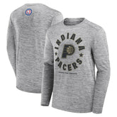 Fanatics - Indiana Pacers NBA Hoops for Troops Long Sleeve T-Shirt - Heather Gray
