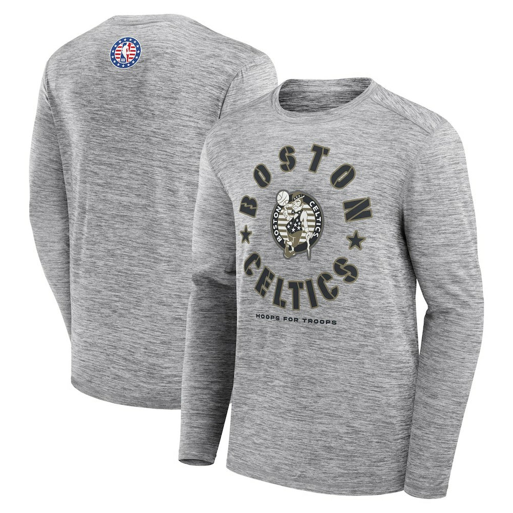 Fanatics - Boston Celtics NBA Hoops for Troops Long Sleeve T-Shirt - Heather Gray