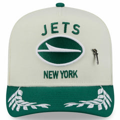 New York Jets New Era 2025 NFL Draft A-Frame 59FIFTY Fitted Hat Cream/Green - NFL