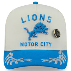 Detroit Lions New Era 2025 NFL Draft A-Frame 59FIFTY Fitted Hat Cream/Blue - NFL