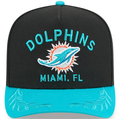 Miami Dolphins New Era 2025 NFL Draft A-Frame 9FIFTY Snapback Hat Black/Aqua - NFL