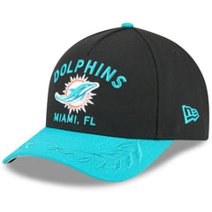 Miami Dolphins New Era 2025 NFL Draft 9FORTY A-Frame M-Crown Adjustable Hat Black/Aqua - NFL