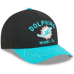 Miami Dolphins New Era 2025 NFL Draft 9FORTY A-Frame M-Crown Adjustable Hat Black/Aqua - NFL
