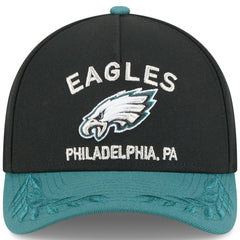 Philadelphia Eagles New Era 2025 NFL Draft 9FORTY A-Frame M-Crown Adjustable Hat Black/Midnight Green - NFL