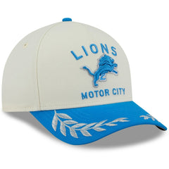 Detroit Lions New Era 2025 NFL Draft 9FORTY A-Frame M-Crown Adjustable Hat Cream/Blue - NFL