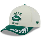 New York Jets New Era 2025 NFL Draft 9FORTY A-Frame M-Crown Adjustable Hat Cream/Green - NFL