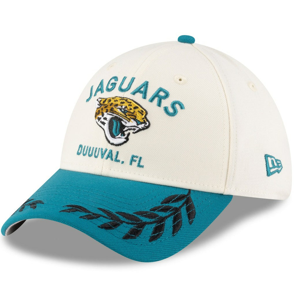 Jacksonville Jaguars New Era 2025 NFL Draft 39THIRTY Flex Hat Cream/Teal - NFL