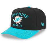 Miami Dolphins New Era Youth 2025 NFL Draft A-Frame 9FIFTY Snapback Hat Black/Aqua - NFL