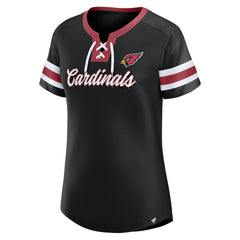 Arizona Cardinals Women's Original State Lace-Up T-Shirt Black - Fanatics