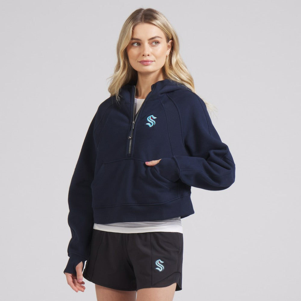 Seattle Kraken lululemon Women's Scuba Oversized Half-Zip Hoodie True Navy