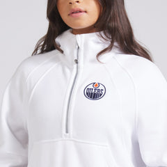Edmonton Oilers - lululemon Women's Scuba Oversized Half-Zip Hoodie White