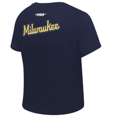 Milwaukee Brewers Pro Standard Women's Game Day Classics Baby Doll Cropped T-Shirt Online