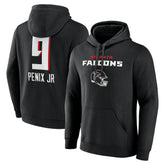 Michael Penix Jr. Atlanta Falcons Name & Number Team Wordmark Pullover Hoodie Black - NFL