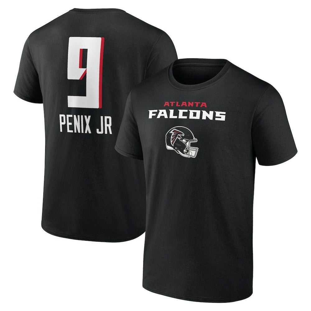 Michael Penix Jr. Atlanta Falcons Name & Number Team Wordmark T-Shirt Black - NFL