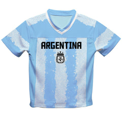 Lionel Messi Argentina National Team Vive La Fete Youth Painted Stripes Football Jerseys - Light Blue
