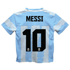 Lionel Messi Argentina National Team Vive La Fete Youth Painted Stripes Football Jerseys - Light Blue