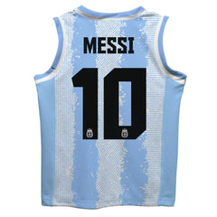 Lionel Messi Argentina National Team Vive La Fete Youth Painted Stripes Basketball Jerseys - Light Blue
