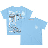 Argentina National Team Vive La Fete Youth Impressions Artwork T-Shirts - Light Blue