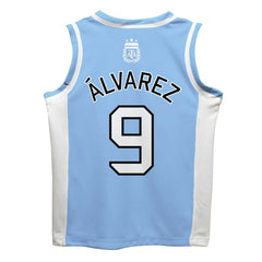 Julián Álvarez Argentina National Team Vive La Fete Mesh Basketball Jerseys - Light Blue