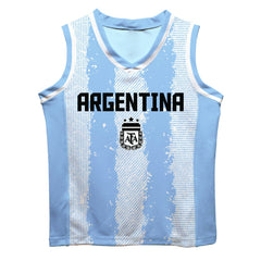Lionel Messi Argentina National Team Vive La Fete Mesh Basketball Jerseys - Light Blue