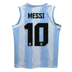 Lionel Messi Argentina National Team Vive La Fete Mesh Basketball Jerseys - Light Blue