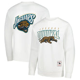 Jacksonville Jaguars Duval Classic Logos Pullover Sweatshirt White - Mitchell & Ness