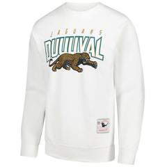 Jacksonville Jaguars Duval Classic Logos Pullover Sweatshirt White - Mitchell & Ness