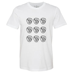 Milwaukee Brewers Tiny Turnip Women's Logo Grid T-Shirt for sale