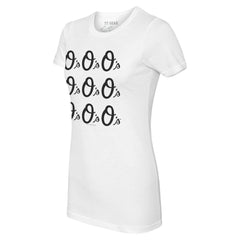 Baltimore Orioles Tiny Turnip Women's Logo Grid T-Shirt On Sale