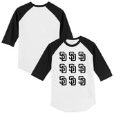 San Diego Padres Tiny Turnip Youth Logo Grid Raglan 3/4-Sleeve T-Shirt On Sale