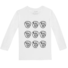 Milwaukee Brewers Tiny Turnip Youth Logo Grid Long Sleeve T-Shirt Sale