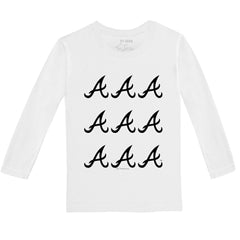 Atlanta Braves Tiny Turnip Youth Logo Grid Long Sleeve T-Shirt Clearance