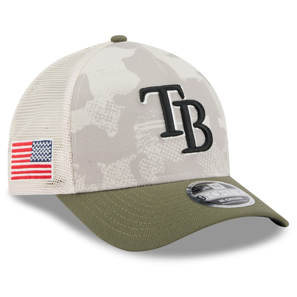 Tampa Bay Rays New Era 2025 Armed Forces Day 9FORTY M-Crown A-Frame Adjustable Hat Sale