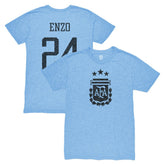 Enzo Fernández Argentina National Team 1863FC Player Vintage Tri-Blend T-Shirts - Light Blue