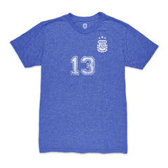 Cristian Romero Argentina National Team 1863FC Player Vintage Tri-Blend T-Shirts - Blue