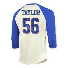 Lawrence Taylor New York Giants Majestic Threads Retired Player Name & Number 3/4 Raglan Sleeve T-Shirt Cream/Red - NFL