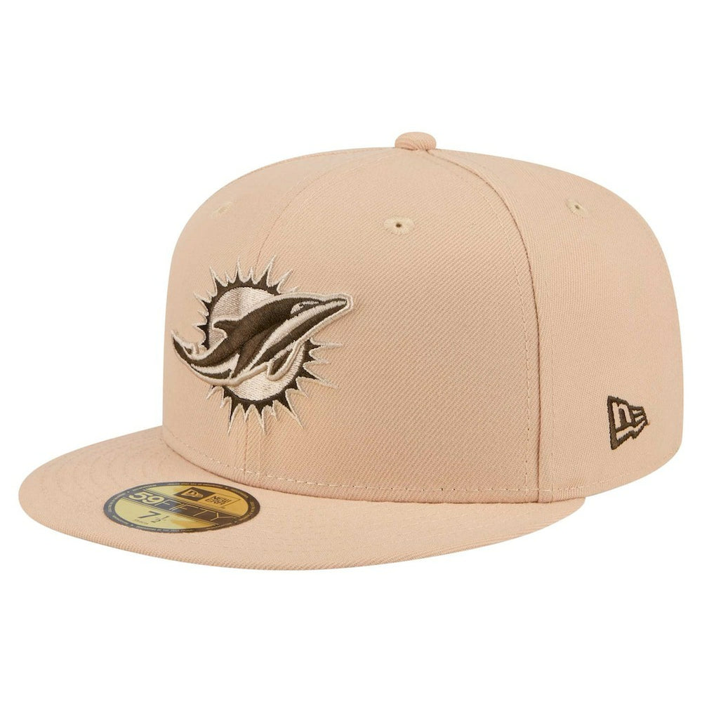 Miami Dolphins New Era Candied Pecan 59FIFTY Fitted Hat Tan - NFL